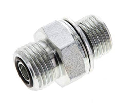 UN 11/16''-16 x M16x1.5 Embout double en acier zingué ORFS 630 Bar - Hydraulique
