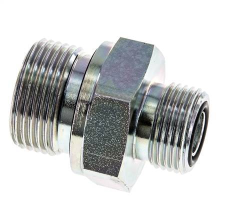 Embout double en acier zingué UN 13/16''-16 x G 3/4'' ORFS 400 Bar - Hydraulique