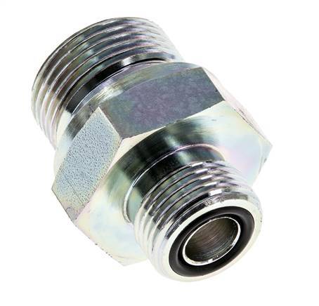 Embout double en acier zingué UN 13/16''-16 x G 3/4'' ORFS 400 Bar - Hydraulique