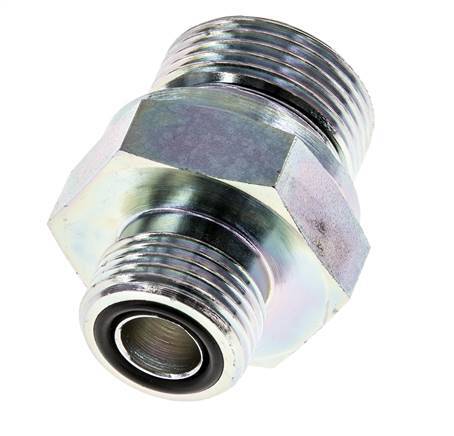 Embout double en acier zingué UN 13/16''-16 x G 3/4'' ORFS 400 Bar - Hydraulique