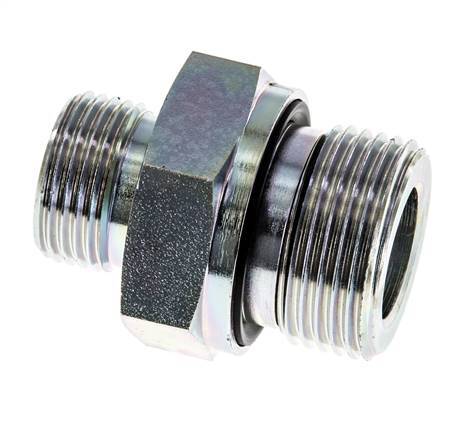 Embout double en acier zingué UN 13/16''-16 x G 3/4'' ORFS 400 Bar - Hydraulique