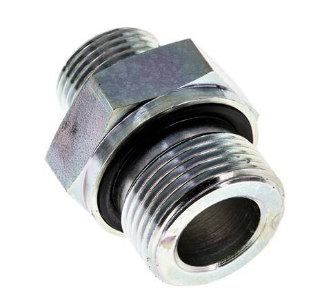 Embout double en acier zingué UN 13/16''-16 x G 3/4'' ORFS 400 Bar - Hydraulique