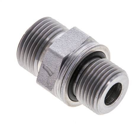 UN 13/16''-16 x M18x1.5 Embout double en acier zingué ORFS 630 Bar - Hydraulique