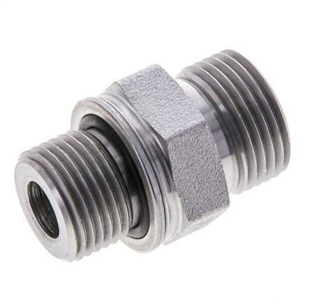 UN 13/16''-16 x M18x1.5 Embout double en acier zingué ORFS 630 Bar - Hydraulique