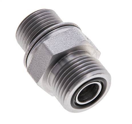 UN 13/16''-16 x M18x1.5 Embout double en acier zingué ORFS 630 Bar - Hydraulique