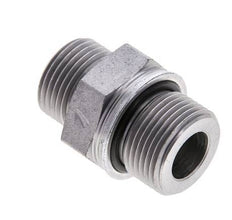 UN 13/16''-16 x M22x1.5 Zinc plated Steel Double Nipple ORFS 630 Bar - Hydraulic
