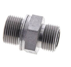 UN 13/16''-16 x M22x1.5 Zinc plated Steel Double Nipple ORFS 630 Bar - Hydraulic