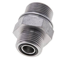 UN 13/16''-16 x M22x1.5 Zinc plated Steel Double Nipple ORFS 630 Bar - Hydraulic