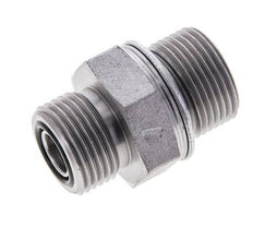 UN 13/16''-16 x M22x1.5 Zinc plated Steel Double Nipple ORFS 630 Bar - Hydraulic