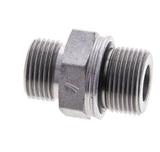 UN 13/16''-16 x M22x1.5 Zinc plated Steel Double Nipple ORFS 630 Bar - Hydraulic