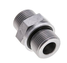 UN 13/16''-16 x M22x1.5 Zinc plated Steel Double Nipple ORFS 630 Bar - Hydraulic