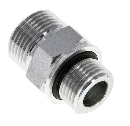 Embout double en acier zingué UNS 1''-14 x G 1/2'' ORFS 400 Bar - Hydraulique