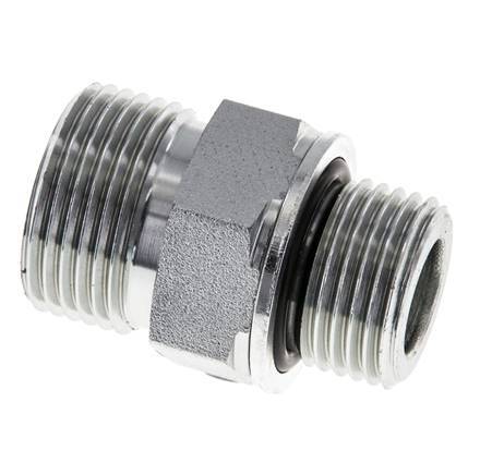 Embout double en acier zingué UNS 1''-14 x G 1/2'' ORFS 400 Bar - Hydraulique