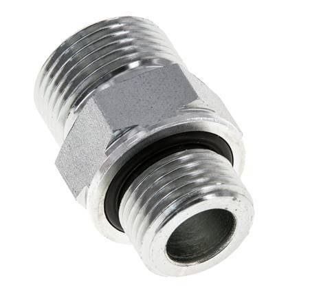 Embout double en acier zingué UNS 1''-14 x G 1/2'' ORFS 400 Bar - Hydraulique