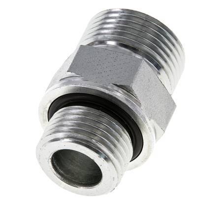 Embout double en acier zingué UNS 1''-14 x G 1/2'' ORFS 400 Bar - Hydraulique