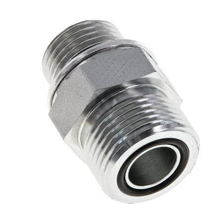 Embout double en acier zingué UNS 1''-14 x G 1/2'' ORFS 400 Bar - Hydraulique
