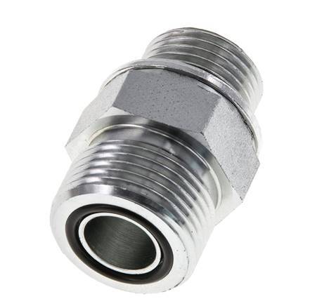 Embout double en acier zingué UNS 1''-14 x G 1/2'' ORFS 400 Bar - Hydraulique