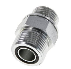 Embout double en acier zingué UNS 1''-14 x G 1/2'' ORFS 400 Bar - Hydraulique