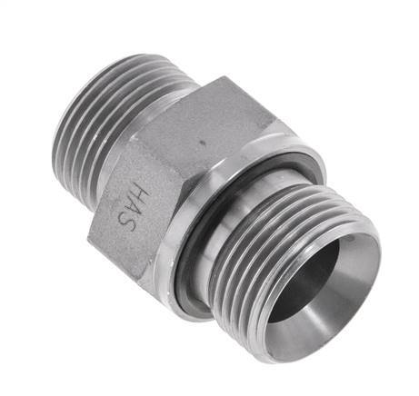 Embout double en acier zingué UNS 1''-14 x G 3/4'' ORFS 400 Bar - Hydraulique