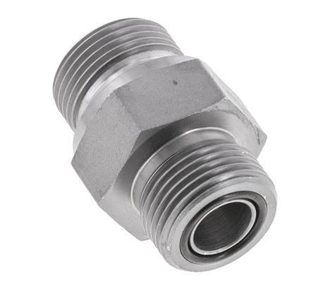 Embout double en acier zingué UNS 1''-14 x G 3/4'' ORFS 400 Bar - Hydraulique