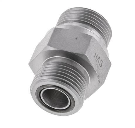 Embout double en acier zingué UNS 1''-14 x G 3/4'' ORFS 400 Bar - Hydraulique