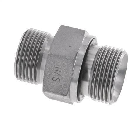 Embout double en acier zingué UNS 1''-14 x G 3/4'' ORFS 400 Bar - Hydraulique