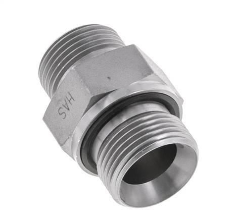 Embout double en acier zingué UNS 1''-14 x G 3/4'' ORFS 400 Bar - Hydraulique