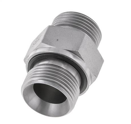 Embout double en acier zingué UNS 1''-14 x G 3/4'' ORFS 400 Bar - Hydraulique