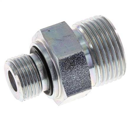 Embout double en acier zingué UNS 1''-14 x G 3/8'' ORFS 400 Bar - Hydraulique