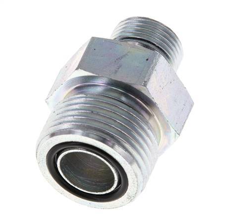 Embout double en acier zingué UNS 1''-14 x G 3/8'' ORFS 400 Bar - Hydraulique