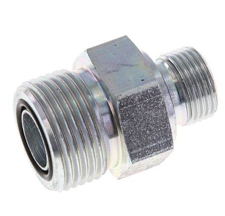 Embout double en acier zingué UNS 1''-14 x G 3/8'' ORFS 400 Bar - Hydraulique