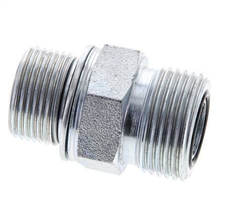 UNS 1''-14 x M22x1.5 Embout double en acier zingué ORFS 400 Bar - Hydraulique