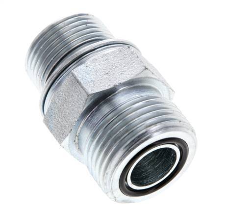 UNS 1''-14 x M22x1.5 Embout double en acier zingué ORFS 400 Bar - Hydraulique