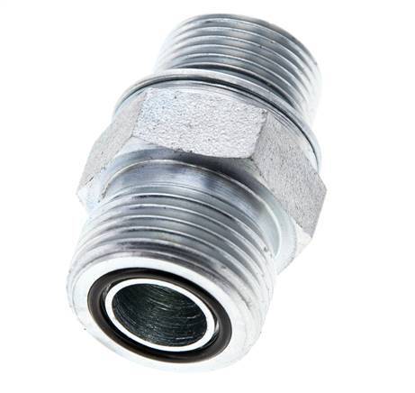 UNS 1''-14 x M22x1.5 Embout double en acier zingué ORFS 400 Bar - Hydraulique