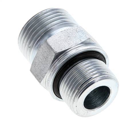 UNS 1''-14 x M22x1.5 Embout double en acier zingué ORFS 400 Bar - Hydraulique