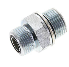 UNS 1''-14 x M27x2 Embout double en acier zingué ORFS 400 Bar - Hydraulique