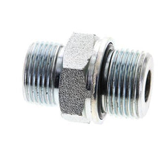 UNS 1''-14 x M27x2 Embout double en acier zingué ORFS 400 Bar - Hydraulique