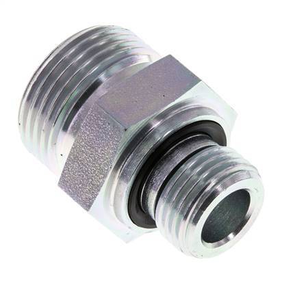 Embout double en acier zingué UN 1-3/16''-12 x G 1/2'' ORFS 400 Bar - Hydraulique