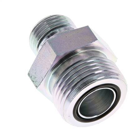 Embout double en acier zingué UN 1-3/16''-12 x G 1/2'' ORFS 400 Bar - Hydraulique