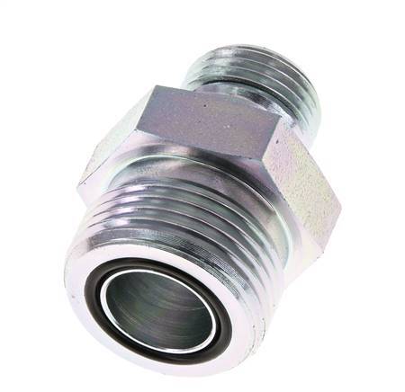 Embout double en acier zingué UN 1-3/16''-12 x G 1/2'' ORFS 400 Bar - Hydraulique