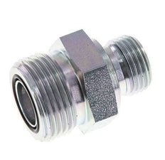 Embout double en acier zingué UN 1-3/16''-12 x G 1/2'' ORFS 400 Bar - Hydraulique
