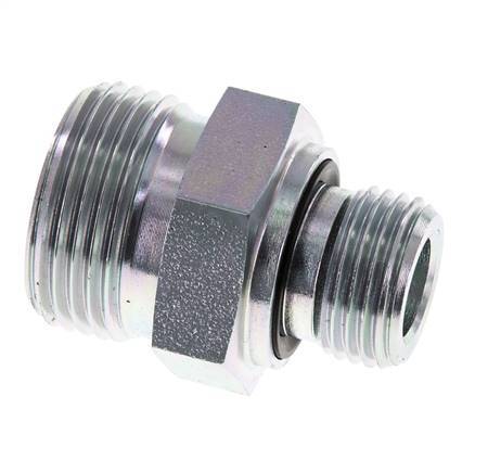 Embout double en acier zingué UN 1-3/16''-12 x G 1/2'' ORFS 400 Bar - Hydraulique