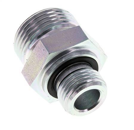 Embout double en acier zingué UN 1-3/16''-12 x G 1/2'' ORFS 400 Bar - Hydraulique