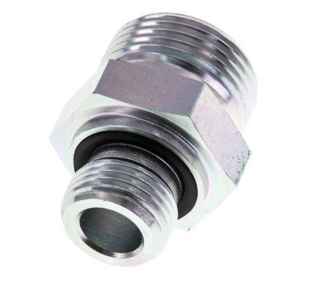 Embout double en acier zingué UN 1-3/16''-12 x G 1/2'' ORFS 400 Bar - Hydraulique