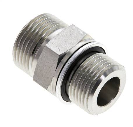 UN 1-3/16''-12 x M27x2 Embout double en acier zingué ORFS 400 Bar - Hydraulique