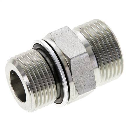 UN 1-3/16''-12 x M27x2 Embout double en acier zingué ORFS 400 Bar - Hydraulique