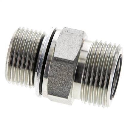 UN 1-3/16''-12 x M27x2 Embout double en acier zingué ORFS 400 Bar - Hydraulique