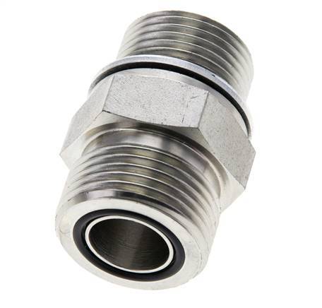 UN 1-3/16''-12 x M27x2 Embout double en acier zingué ORFS 400 Bar - Hydraulique