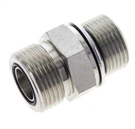 UN 1-3/16''-12 x M27x2 Embout double en acier zingué ORFS 400 Bar - Hydraulique