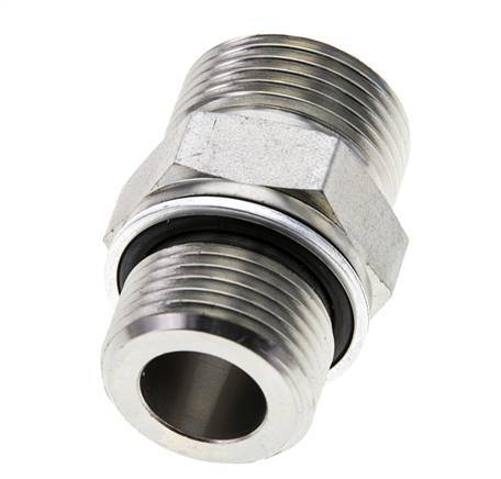 UN 1-3/16''-12 x M27x2 Embout double en acier zingué ORFS 400 Bar - Hydraulique